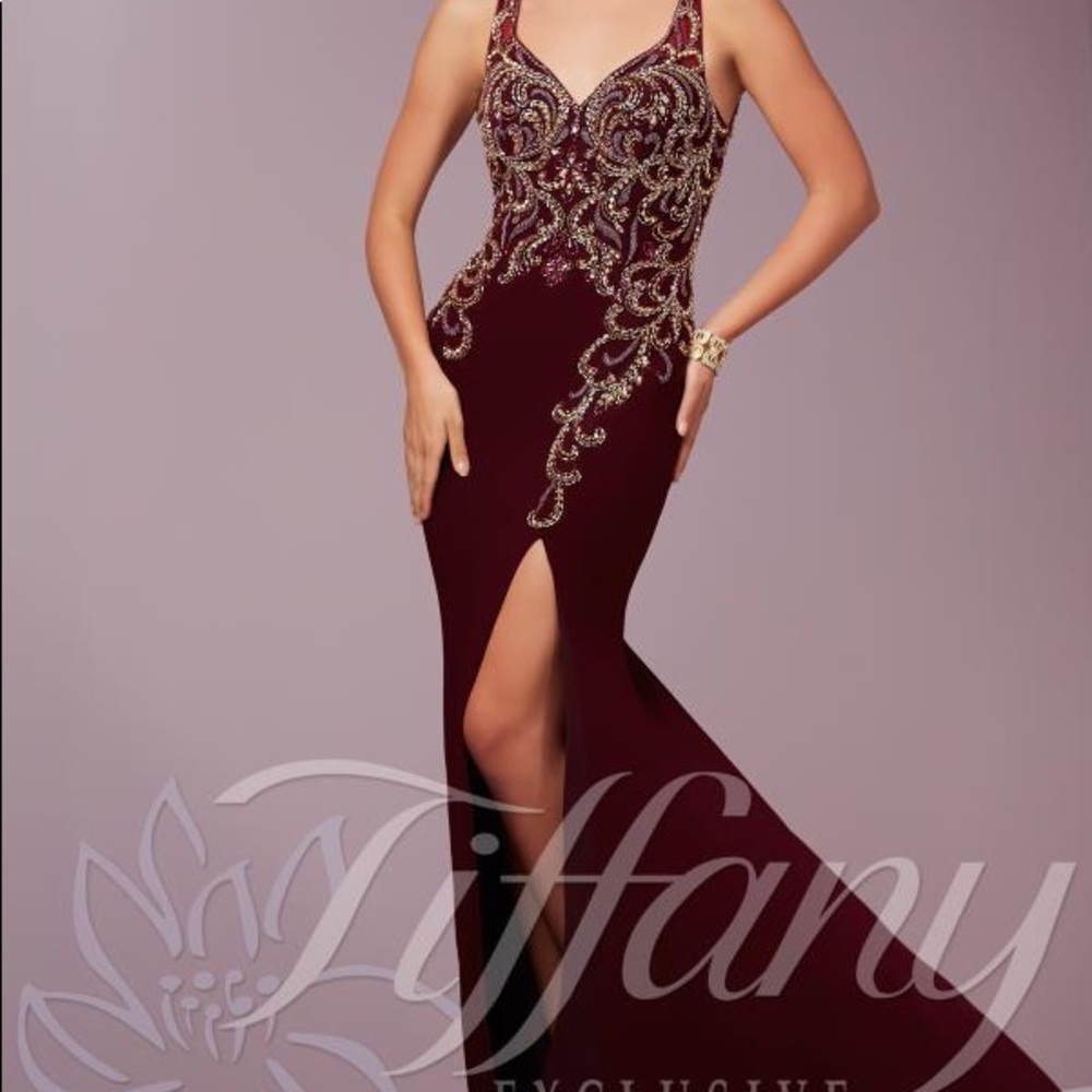 Burgundy Tiffany Prom Dress